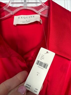 Exquise Silk-Look Red long dress - S